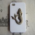 Steampunk Mermaid White Hard Case For Apple Iphone..