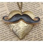 Steampunk Mustache Locket Necklace ..