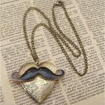 Steampunk Mustache Locket Necklace ..
