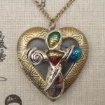 Steampunk Cross Locket Necklace Vintage Style..