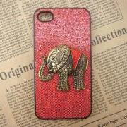 Steampunk Elephant Red bling glitter hard case For Apple iPhone 4 case iPhone 4s case