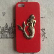 Steampunk Mermaid Red PU Leather Hard Case For Apple IPhone 5 Case Cover