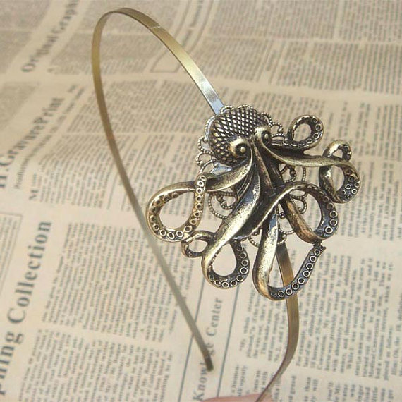 Steampunk Octopus Headband Vintage Style Original Design
